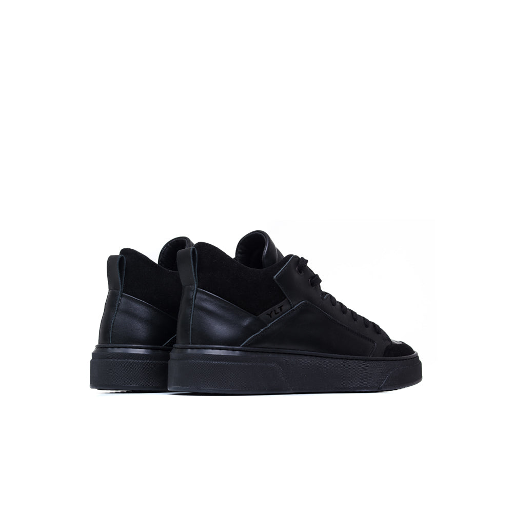 balck suede black leather made in Italy sneakers