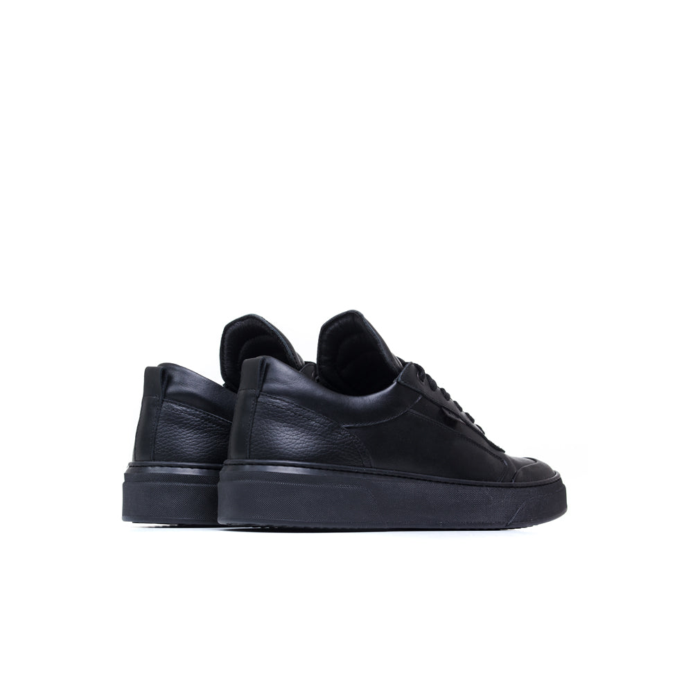 black premium low Italian soft nappa sneakers