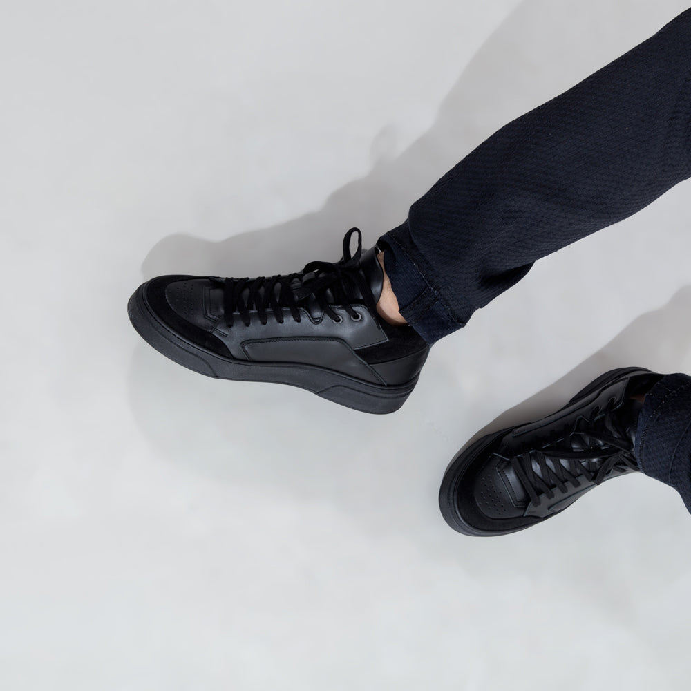 premium high black handcrafted footwear