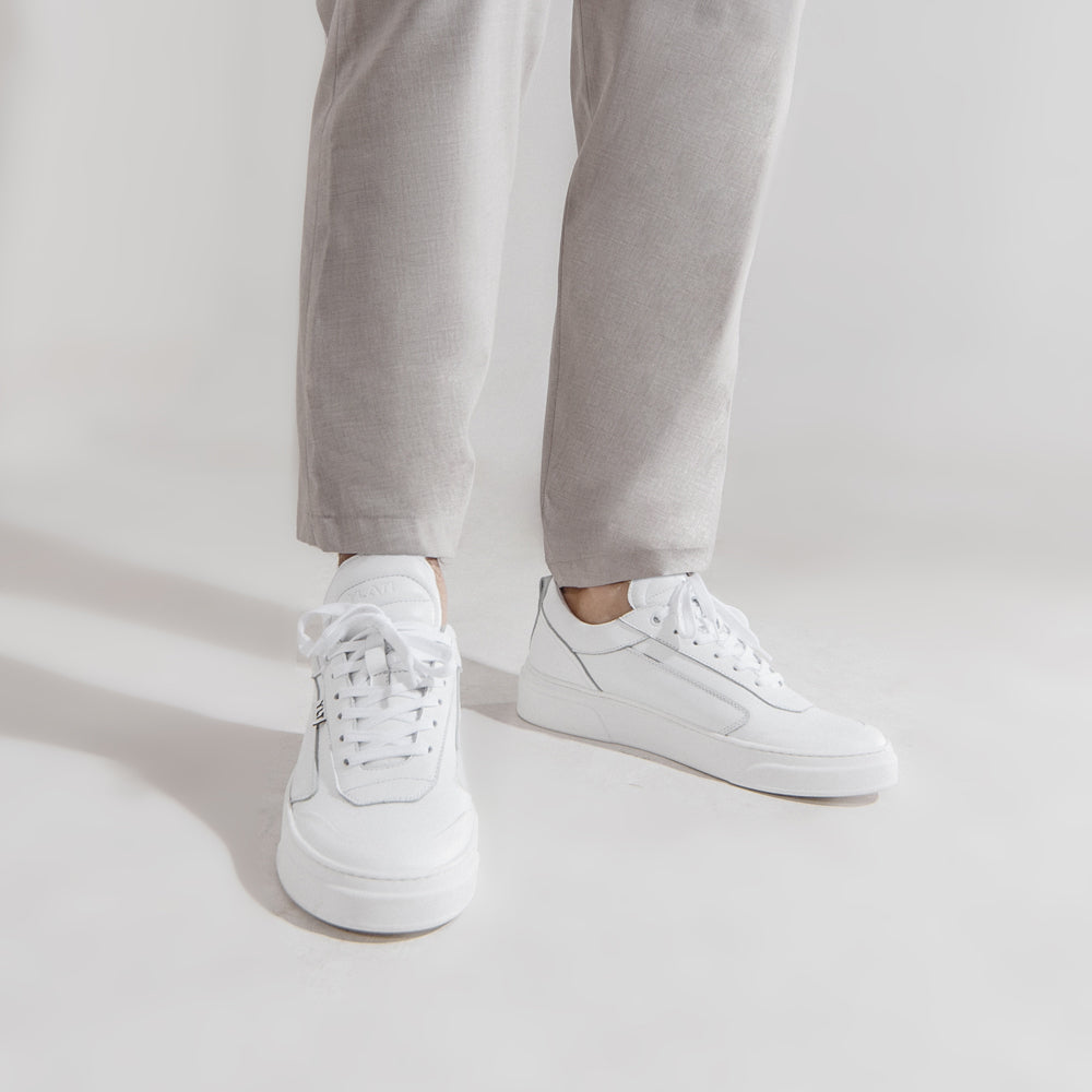triple white premium low sneakers