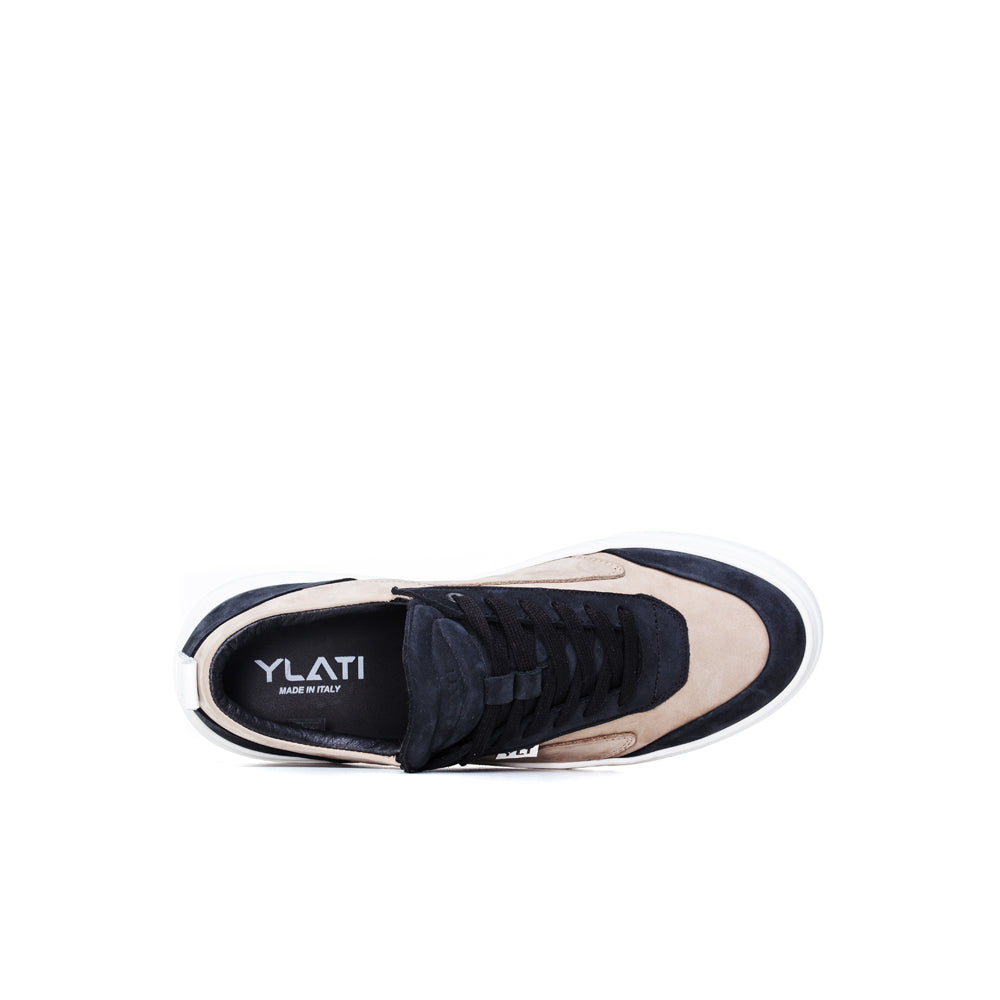 black nabuck cream nabuk white outsole made in Italy sneakers